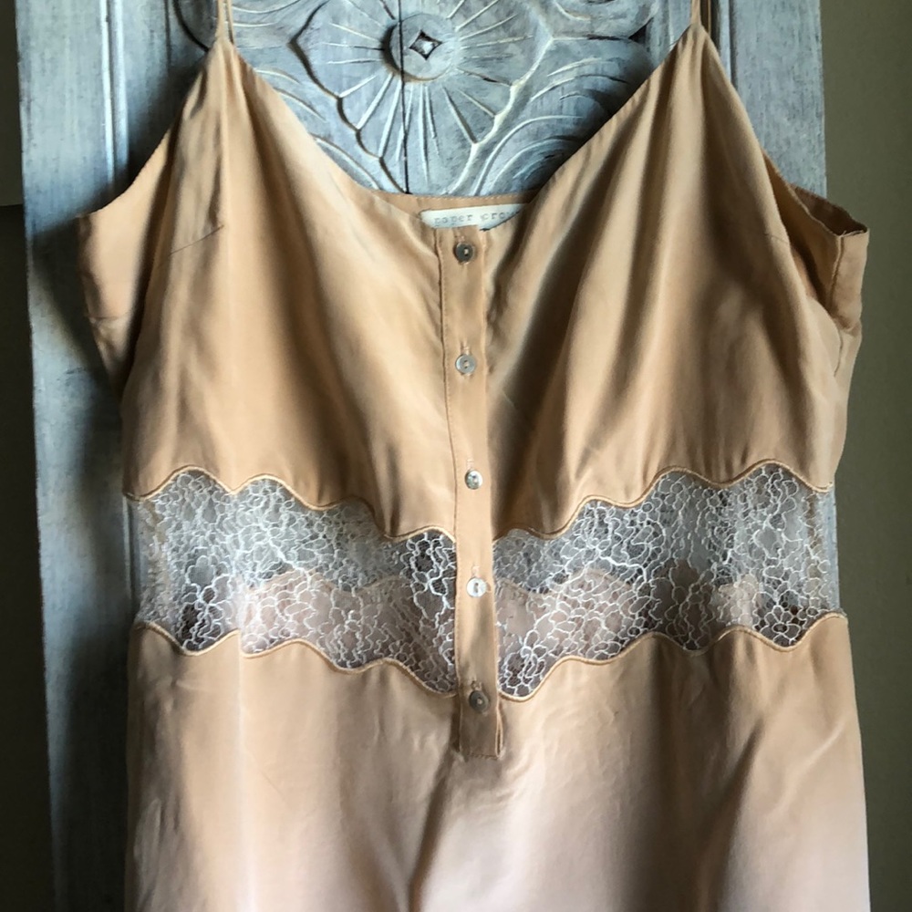 light peach silk dress